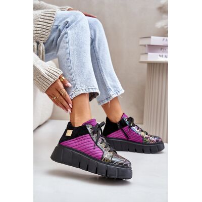 Adidași Din Piele Pe Platformă Fuchsia Maciejka 06767-15 36 Adidași Din Piele Pe Platformă Fuchsia Maciejka 06767-15 36