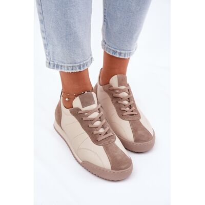Pantofi Sport Din Piele pentru Femei Bej Laura Messi 2935 38 Pantofi Sport Din Piele pentru Femei Bej Laura Messi 2935 38