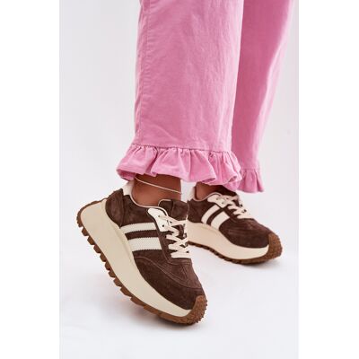 Adidași din piele de nubuc cu platformă masivă D&A; GR61-5986 Ciocolată 40 Adidași din piele de nubuc cu platformă masivă D&A; GR61-5986 Ciocolată 40