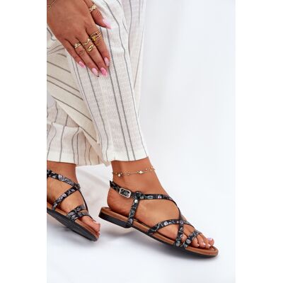 Sandală Plată Din Piele Femei Maciejka 06635-05 Negre 38 Sandală Plată Din Piele Femei Maciejka 06635-05 Negre 38