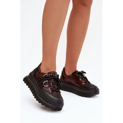 Adidași din piele pentru femei pe platformă Maciejka 06562-25 ciocolată 37 Adidași din piele pentru femei pe platformă Maciejka 06562-25 ciocolată 37