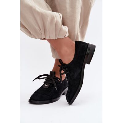 Pantofi casual pentru femei din piele nubuk natural D&A; CR62-3460 Negru 38 Pantofi casual pentru femei din piele nubuk natural D&A; CR62-3460 Negru 38