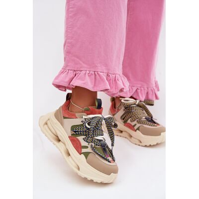Adidași din piele pentru femei pe platformă D&A; CR61-3133 Bej 38 Adidași din piele pentru femei pe platformă D&A; CR61-3133 Bej 38