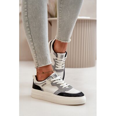 Big Star Shoes Adidași Joși Femei Din Piele Eco Big Star OO274028 Alb-Gri 36 Big Star Shoes Adidași Joși Femei Din Piele Eco Big Star OO274028 Alb-Gri 36