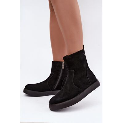 Botine din piele nubuc pentru femei cu izolație Maciejka K7800-01 Negru 36 Botine din piele nubuc pentru femei cu izolație Maciejka K7800-01 Negru 36