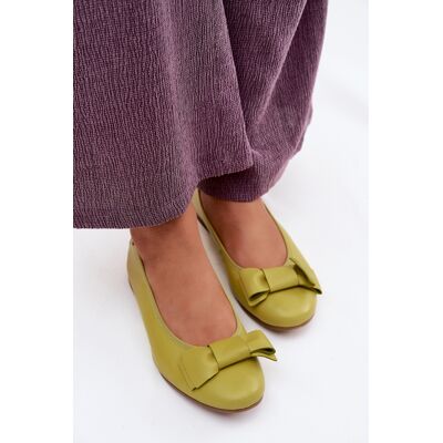 Balerini din Piele Cu Fundă Maciejka P6802-09 Limon 37 Balerini din Piele Cu Fundă Maciejka P6802-09 Limon 37