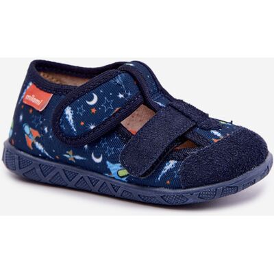 Papuci pentru copii Milami cu velcro cu rachete albastru închis Reathiana 30 Papuci pentru copii Milami cu velcro cu rachete albastru închis Reathiana 30