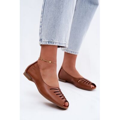 Balerini perforați din piele naturală Maciejka P7541-29 Maro 36 Balerini perforați din piele naturală Maciejka P7541-29 Maro 36