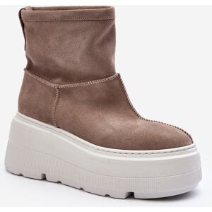 Cizme cu platforma din piele Zazoo 1752 Bej 40 Cizme cu platforma din piele Zazoo 1752 Bej 40