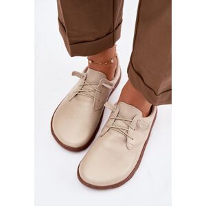 Mocasini din piele pentru femei Barefoot Zazoo 10189 Bej 36 Mocasini din piele pentru femei Barefoot Zazoo 10189 Bej 36