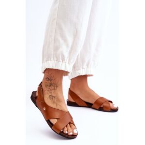 Zazoo Sandale din piele velcro maro addison 37 Zazoo Sandale din piele velcro maro addison 37