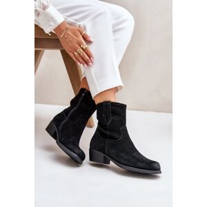 Botine Cowboy Din Suede Pentru Femei Cu Toc Mic Izolate Sergio Leone BT284-S Negre 37 Botine Cowboy Din Suede Pentru Femei Cu Toc Mic Izolate Sergio Leone BT284-S Negre 37