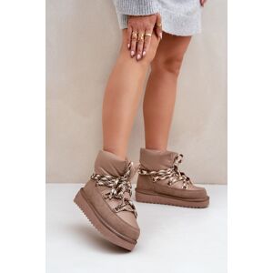 Cizme De Iarnă Din Suede Pentru Femei Cu Sireturi Groase D.Franklin DFSH375003 Taupe 40 Cizme De Iarnă Din Suede Pentru Femei Cu Sireturi Groase D.Franklin DFSH375003 Taupe 40
