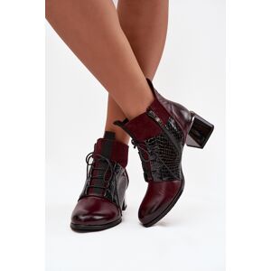 Zazoo 60503 Botine din piele cu toc izolate Bordeaux 36 Zazoo 60503 Botine din piele cu toc izolate Bordeaux 36