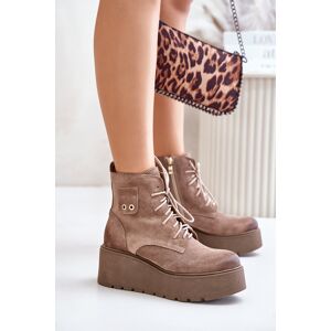 Botine Din Suede Pentru Femei Pe Platformă Și Toc Izolate Bej Zazoo 60499 41 Botine Din Suede Pentru Femei Pe Platformă Și Toc Izolate Bej Zazoo 60499 41