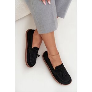 Mocasini din piele suede tip barefoot Zazoo 322 negru 38 Mocasini din piele suede tip barefoot Zazoo 322 negru 38