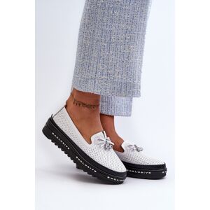 Mocasini de Damă din Piele S.Barski LR400 Alb 36 Mocasini de Damă din Piele S.Barski LR400 Alb 36