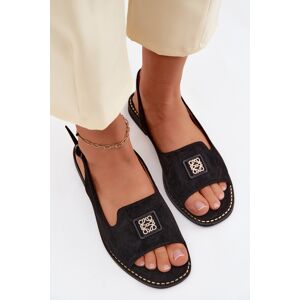 Sandale Femei cu Toc Jos Cu Detaliu Decorativ S.Barski KV61-6015 Negru 39 Sandale Femei cu Toc Jos Cu Detaliu Decorativ S.Barski KV61-6015 Negru 39