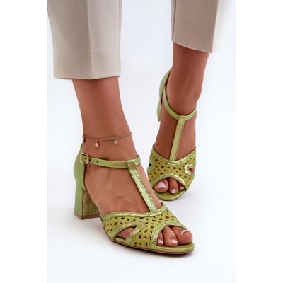 Sandale de Damă din Piele cu Toc Maciejka 06551-09 Lime 36 Sandale de Damă din Piele cu Toc Maciejka 06551-09 Lime 36