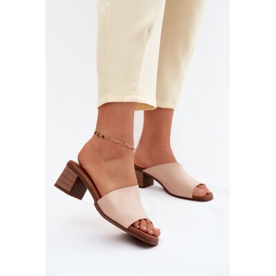 Sandale din piele pentru femei cu toc Maciejka E7395-04 Bej 40 Sandale din piele pentru femei cu toc Maciejka E7395-04 Bej 40