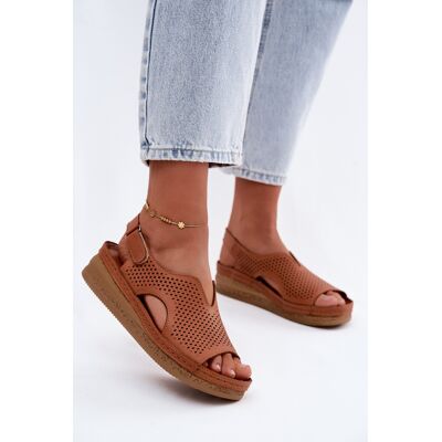 Sandale Femei din Piele Deschise cu Platformă Maciejka L4494-29 Maro 37 Sandale Femei din Piele Deschise cu Platformă Maciejka L4494-29 Maro 37