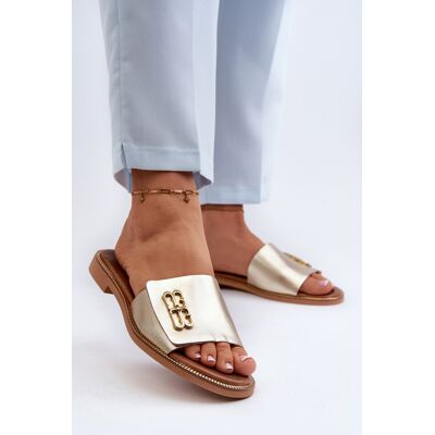 Zazoo 40384 Papuci Eleganți de Damă din Piele Aurii 39 Zazoo 40384 Papuci Eleganți de Damă din Piele Aurii 39