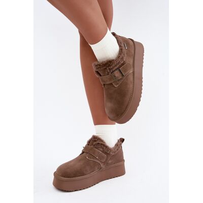 Big Star Shoes Cizme de iarnă din piele nubuc pe platformă Big Star UU274318 Bej 41 Big Star Shoes Cizme de iarnă din piele nubuc pe platformă Big Star UU274318 Bej 41