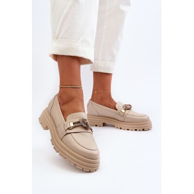 Mocasini din piele Laura Messi 2780 crem 40 Mocasini din piele Laura Messi 2780 crem 40
