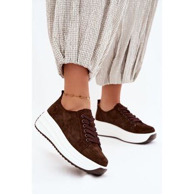 Boto Adidași Din Piele Suede Pentru Femei Cu Platformă Ciocolată Inaya 37 Boto Adidași Din Piele Suede Pentru Femei Cu Platformă Ciocolată Inaya 37