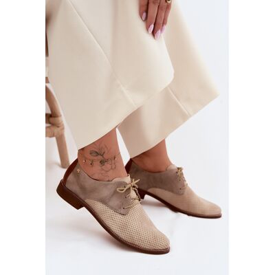 Pantofi Dama Eleganți din Piele Cu Șiret Zazoo 4238 Bej-Cafea 36 Pantofi Dama Eleganți din Piele Cu Șiret Zazoo 4238 Bej-Cafea 36