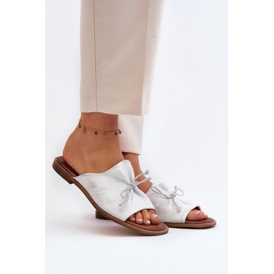 Papuci dama din piele Zazoo 2659/005 argintii 35 Papuci dama din piele Zazoo 2659/005 argintii 35