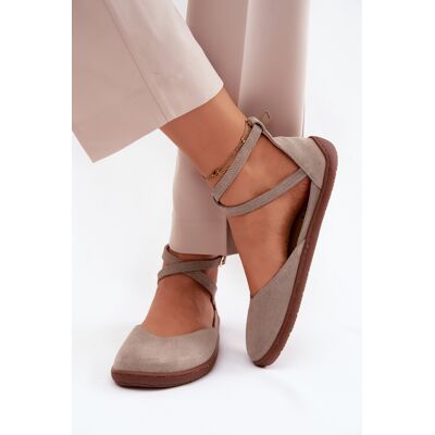 Balerini din Nubuc pentru Femei Barefoot Cu Curele Zazoo 320 Cappuccino 37 Balerini din Nubuc pentru Femei Barefoot Cu Curele Zazoo 320 Cappuccino 37