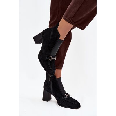 Botine pentru Femei din Velur Natural cu Toc Artiker 57C0124 Negru 40 Botine pentru Femei din Velur Natural cu Toc Artiker 57C0124 Negru 40