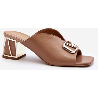 Papuci Eleganti Cu Toc Laura Messi 2771 Bej 37 Papuci Eleganti Cu Toc Laura Messi 2771 Bej 37