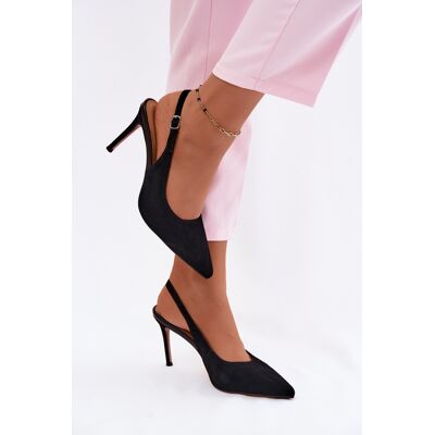Boto Sandale pentru Femei cu Toc Înalt din Velur Natural Negru Kandy 39 Boto Sandale pentru Femei cu Toc Înalt din Velur Natural Negru Kandy 39