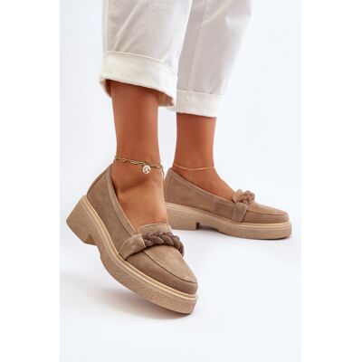 Mocasini din piele intoarsa Bej Zazoo 3429/W 38 Mocasini din piele intoarsa Bej Zazoo 3429/W 38