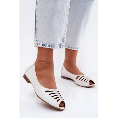 Balerini Deschiși din Piele Naturală Maciejka P7541-11 Alb 41 Balerini Deschiși din Piele Naturală Maciejka P7541-11 Alb 41