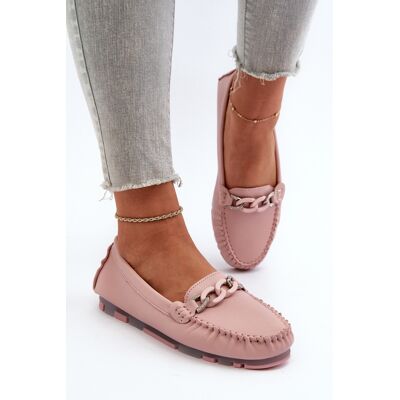 Mocasini din piele cu lant roz S.Barski LR339 36 Mocasini din piele cu lant roz S.Barski LR339 36