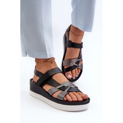 Zazoo 40397 Sandale de Piele cu Platformă pentru Femei Negre 37 Zazoo 40397 Sandale de Piele cu Platformă pentru Femei Negre 37