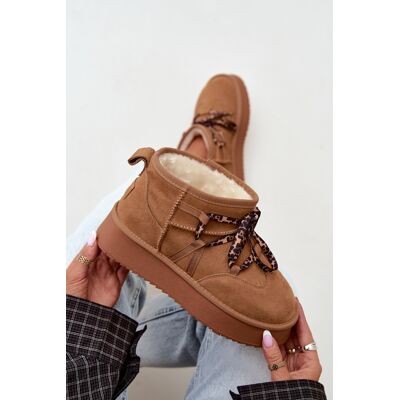 Cizme de iarnă din piele nubuc cu platformă și șireturi GOE UU2N4920 Camel 37 Cizme de iarnă din piele nubuc cu platformă și șireturi GOE UU2N4920 Camel 37