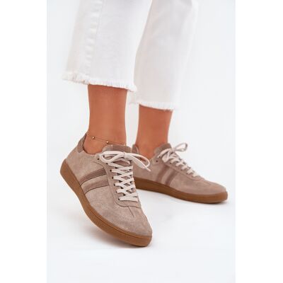 Adidași Din Suede Cu Toc Mic Femei Bej Închis Zazoo N1068 39 Adidași Din Suede Cu Toc Mic Femei Bej Închis Zazoo N1068 39