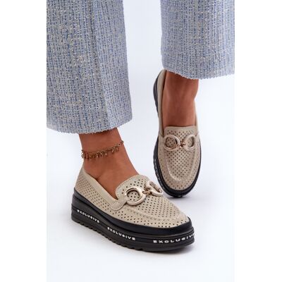 Mocasini Lucioși din Piele cu Decorațiune S.Barski LR750 Aurii 41 Mocasini Lucioși din Piele cu Decorațiune S.Barski LR750 Aurii 41