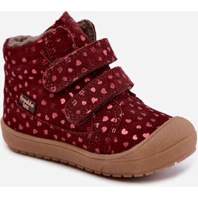 Pantofi de iarnă din piele nubuc pentru copii cu inimi Froddo G2110138-28 Bordeaux 20 Pantofi de iarnă din piele nubuc pentru copii cu inimi Froddo G2110138-28 Bordeaux 20