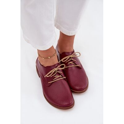 Pantofi eleganți din piele pentru femei cu șiret Zazoo 4238 Bordeaux 38 Pantofi eleganți din piele pentru femei cu șiret Zazoo 4238 Bordeaux 38