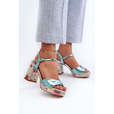 S.Barski Sandale platforma cu model floral D&A; CR980 Albastre 37 S.Barski Sandale platforma cu model floral D&A; CR980 Albastre 37