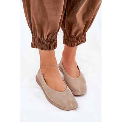 Big Star Shoes Balerini Din Suede Femei Big Star RR274082 Bej 38 Big Star Shoes Balerini Din Suede Femei Big Star RR274082 Bej 38
