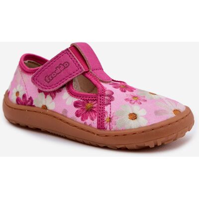 Papuci pentru copii cu Velcro cu model floral Barefoot Froddo Cannvas G1700439-4 Roz 26 Papuci pentru copii cu Velcro cu model floral Barefoot Froddo Cannvas G1700439-4 Roz 26
