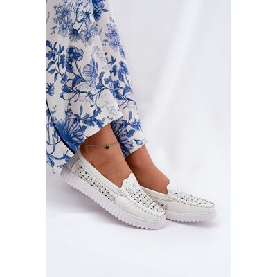 Mocasi Din Piele Femei Cu Model Perforat Vinceza 88028 Alb 37 Mocasi Din Piele Femei Cu Model Perforat Vinceza 88028 Alb 37