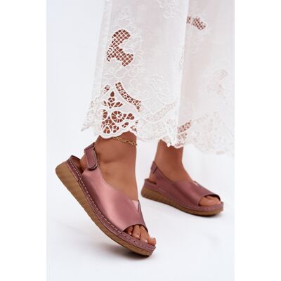 Sandale din Piele cu Platformă Maciejka L7633-25 Rozu Auriu 37 Sandale din Piele cu Platformă Maciejka L7633-25 Rozu Auriu 37