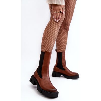 Cizme din piele Laura Messi 2693/229 Maro 36 Cizme din piele Laura Messi 2693/229 Maro 36